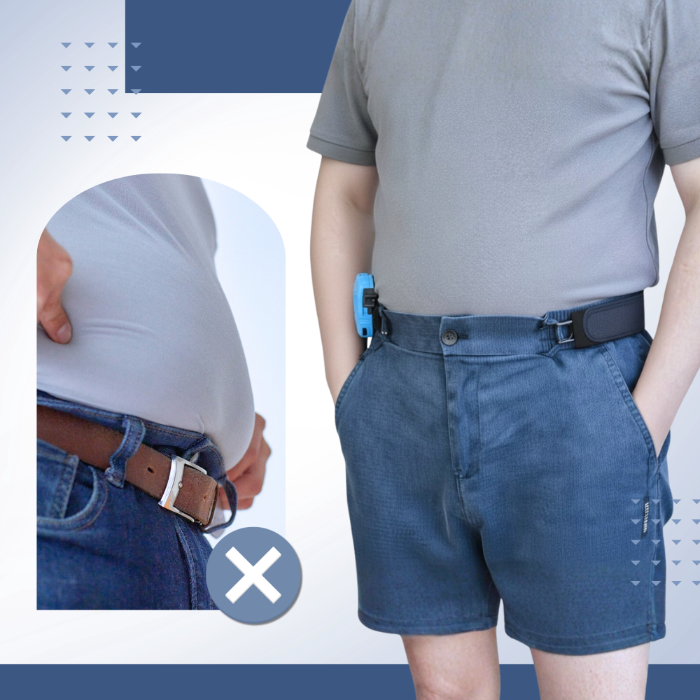 Ceinture élastique latérale à crochets métalliques pour homme