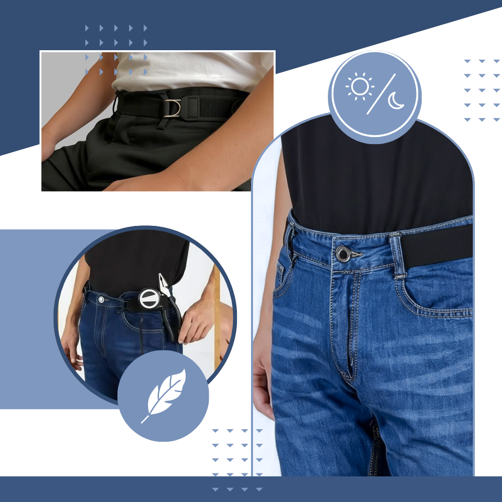 Ceinture élastique latérale à crochets métalliques pour homme