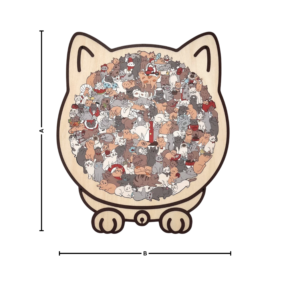 Puzzle en bois relaxant chat