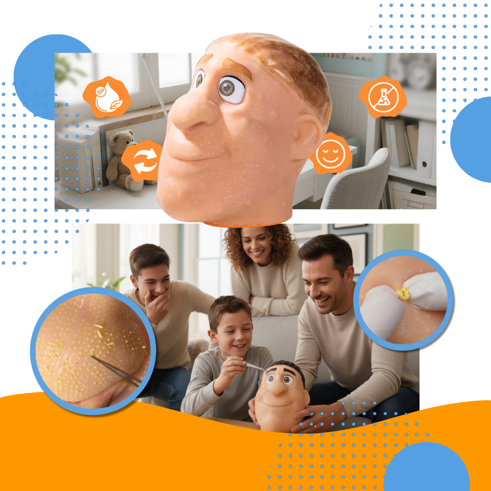 Jeu anti-stress visage en silicone pour percer les boutons