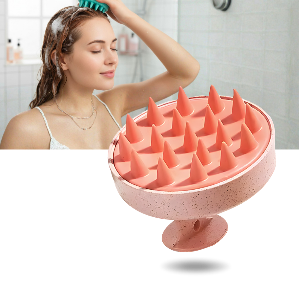 Brosse de massage en silicone pour le cuir chevelu