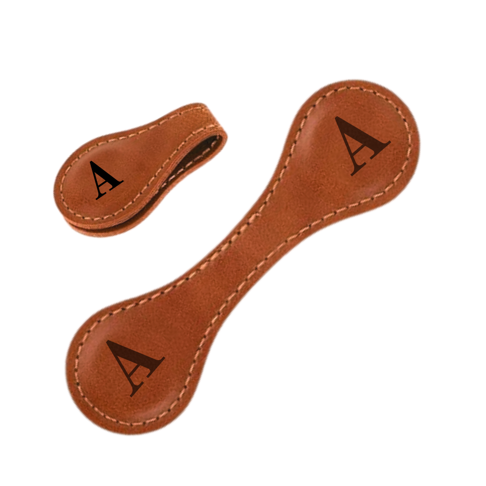 Sleek Personalized Magnetic Leather Bookmark