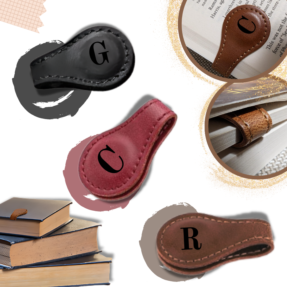 Sleek Personalized Magnetic Leather Bookmark