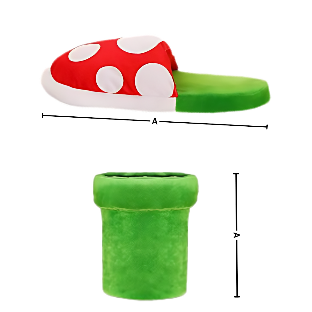 Pantoufles plante piranha de Mario en peluche