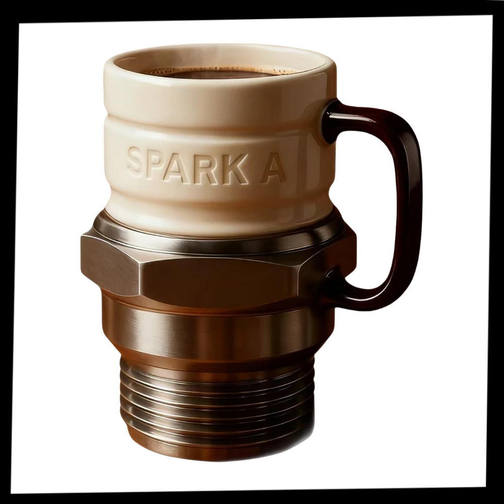 Tasse fantaisie en forme de bougie d'allumage