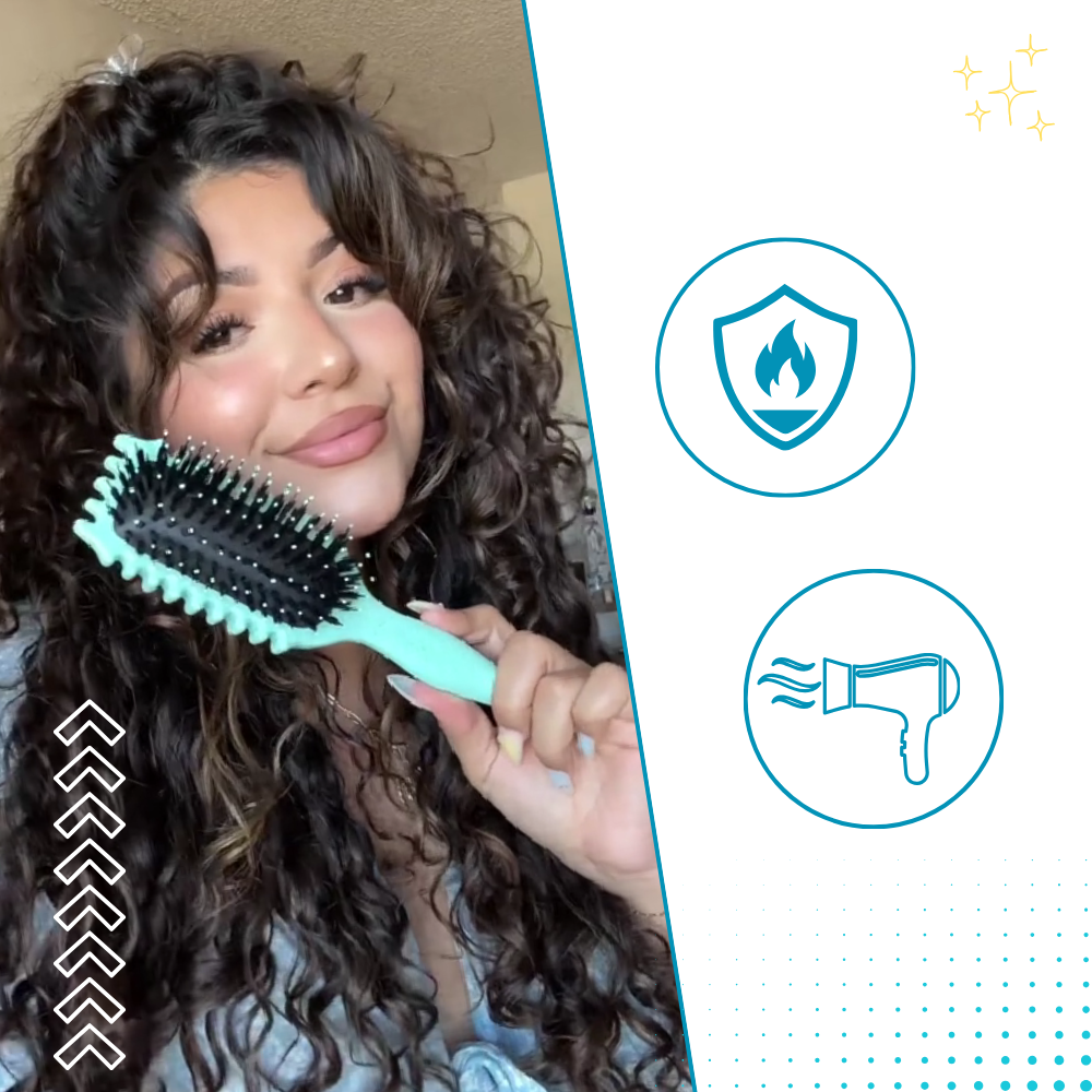 Brosse démêlante et définissante pour boucles
