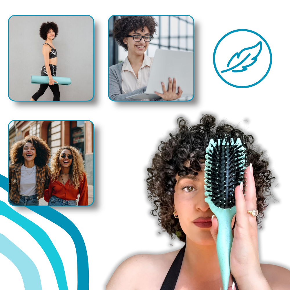 Brosse démêlante et définissante pour boucles