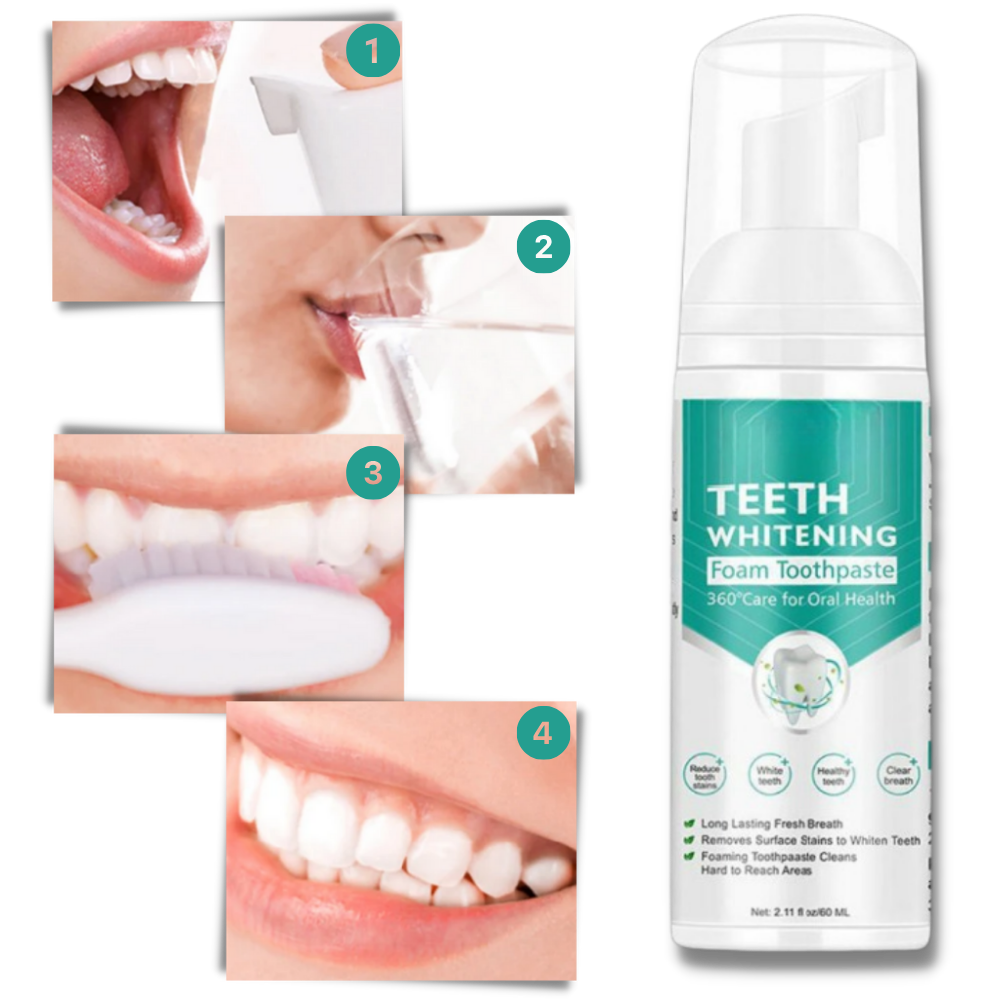 Mousse blanchissante pour les dents
