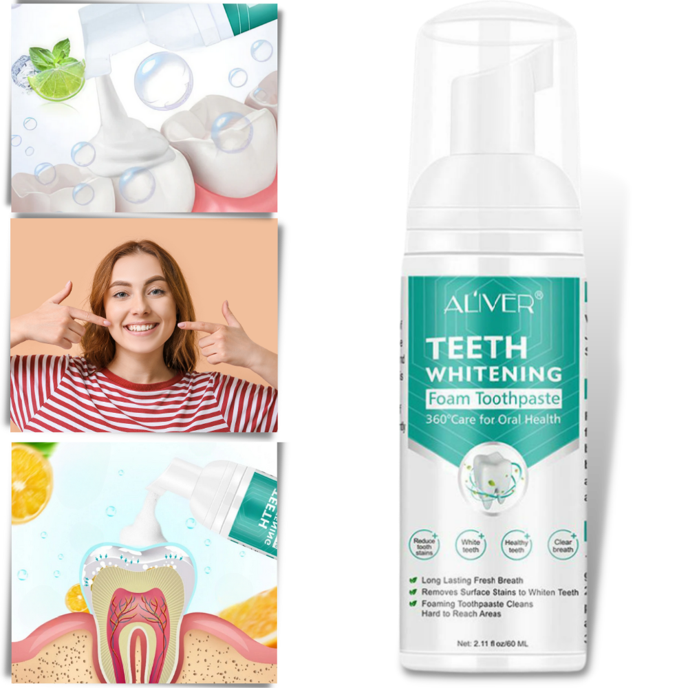 Mousse blanchissante pour les dents