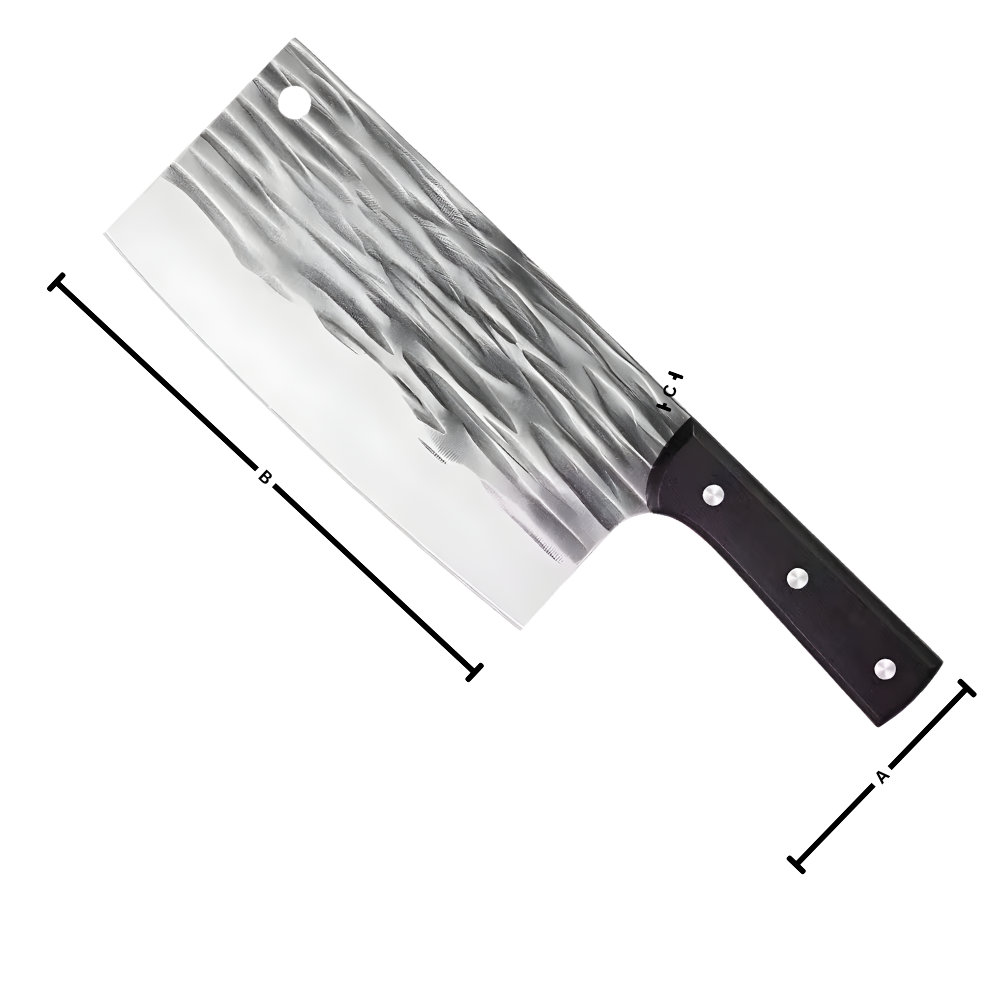 Couteau de boucher à fendre en acier forgé