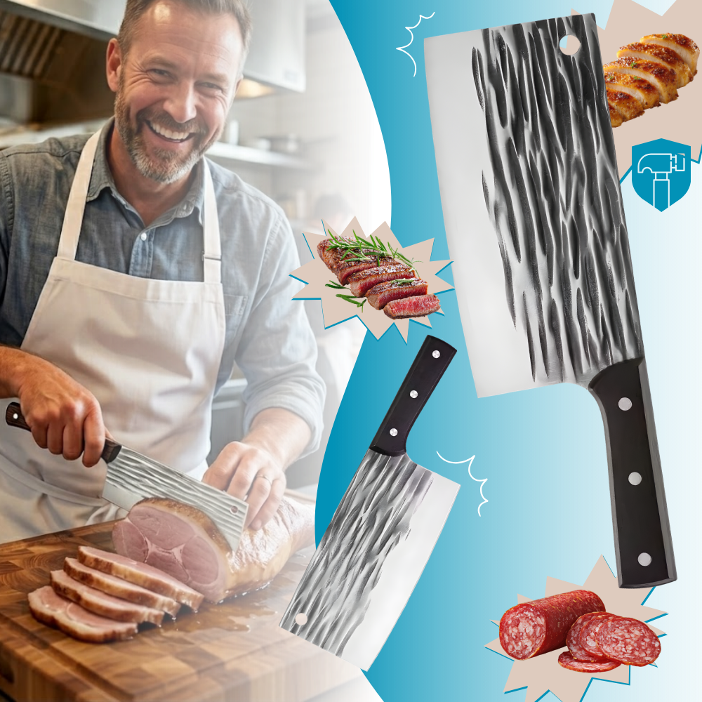 Couteau de boucher à fendre en acier forgé