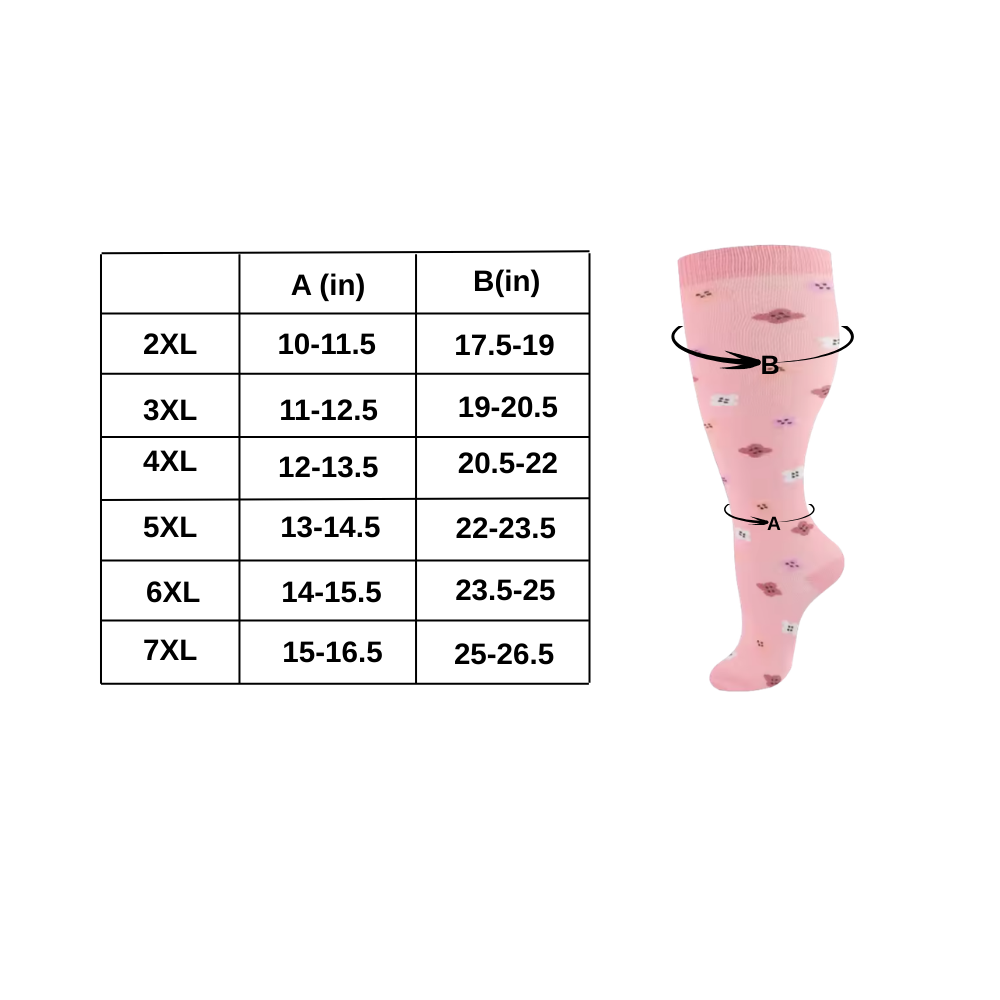 Chaussettes de compression larges et respirantes