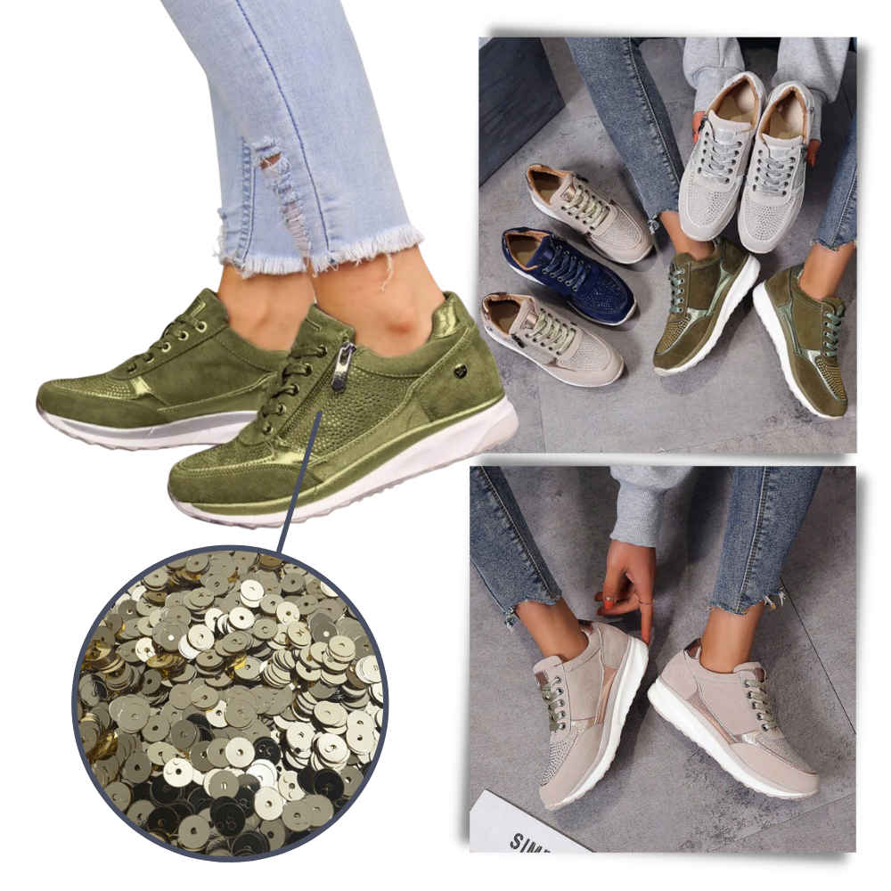Rhinestone Wedge sneakers